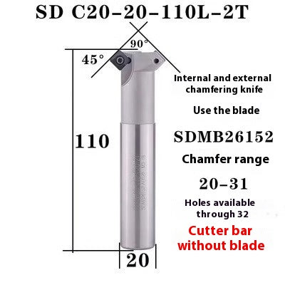 6037 45 degree inside and outside positive and negative chamfering cutter CNC rounding chamfering cutter SD SPK upper and lower bore reverse pull chamfering cutter bar Shandong Denso Pricision Tools Co.,Ltd.